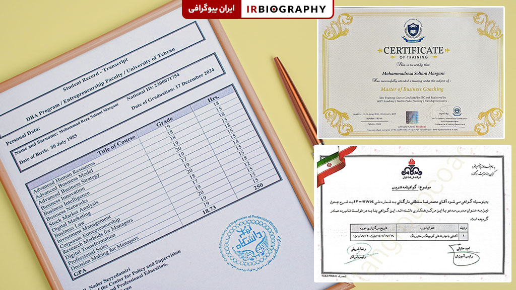 تقدیرنامه های محمدرضا سلطانی