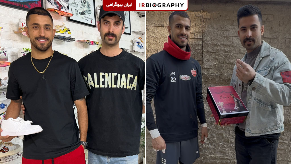 فرشاد جنتی در کنار بازیکنان فوتبال ایران