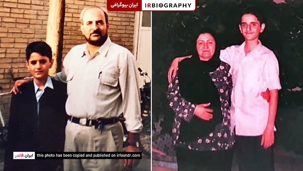 حاجی محمدی در کنار پدر و مادرش