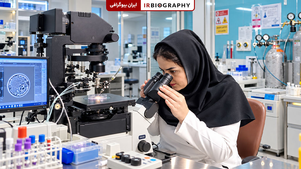 دکتر شاهده خوانساری در آزمایشگاه پزشکی